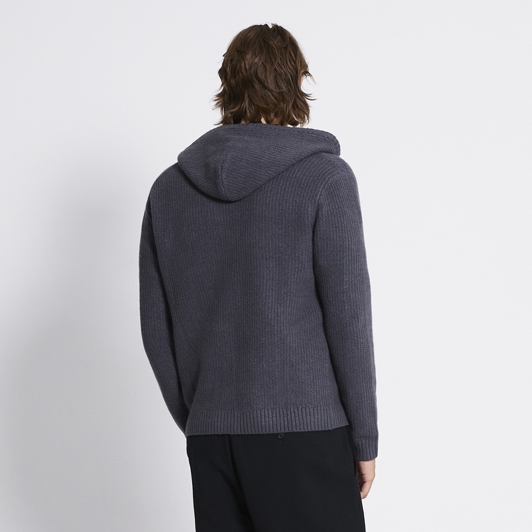 Knit zip hoodie "Sebastian" Dark Grey